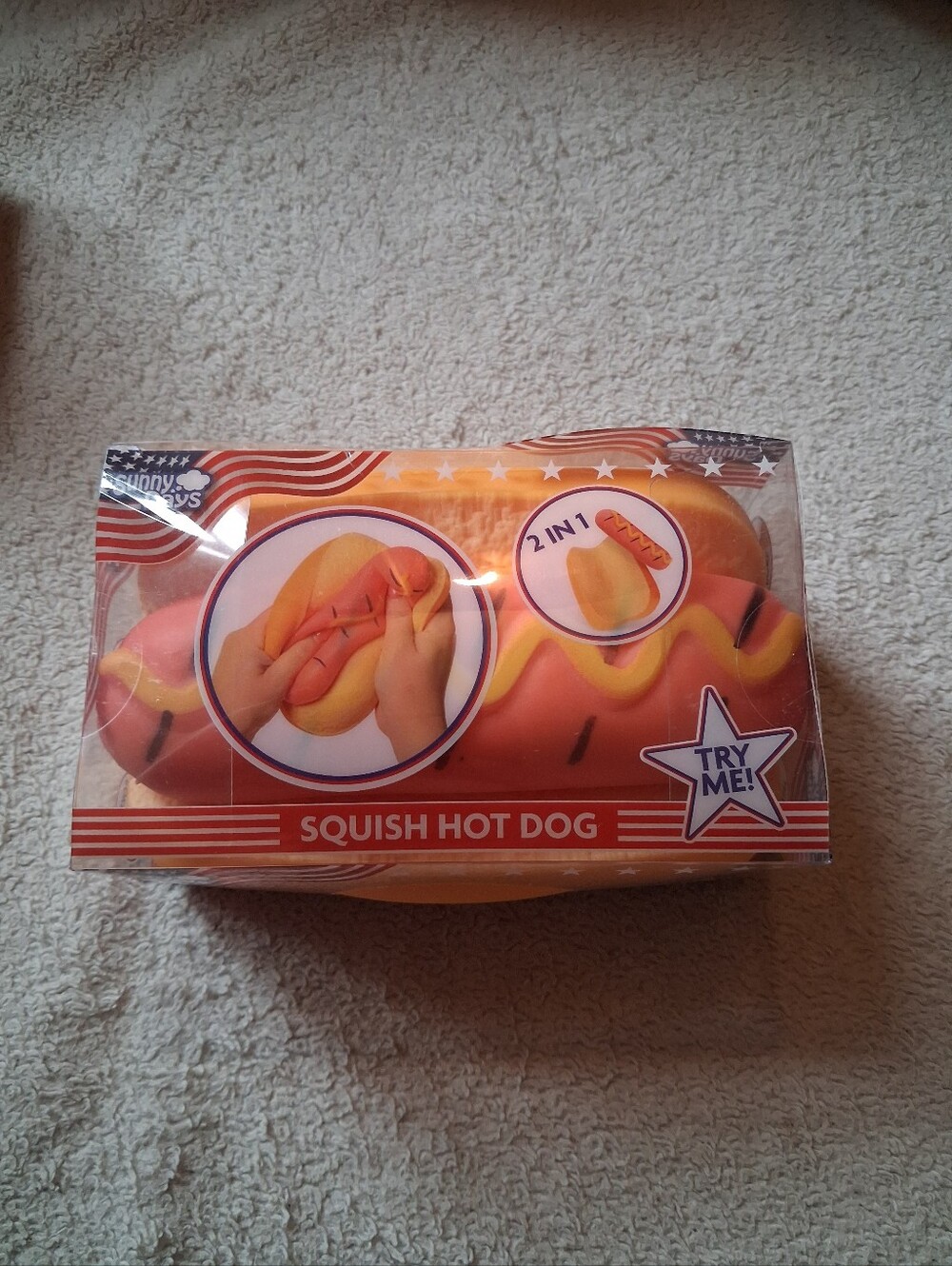 Sunny Days Jumbo Squish Hot Dog Squishy